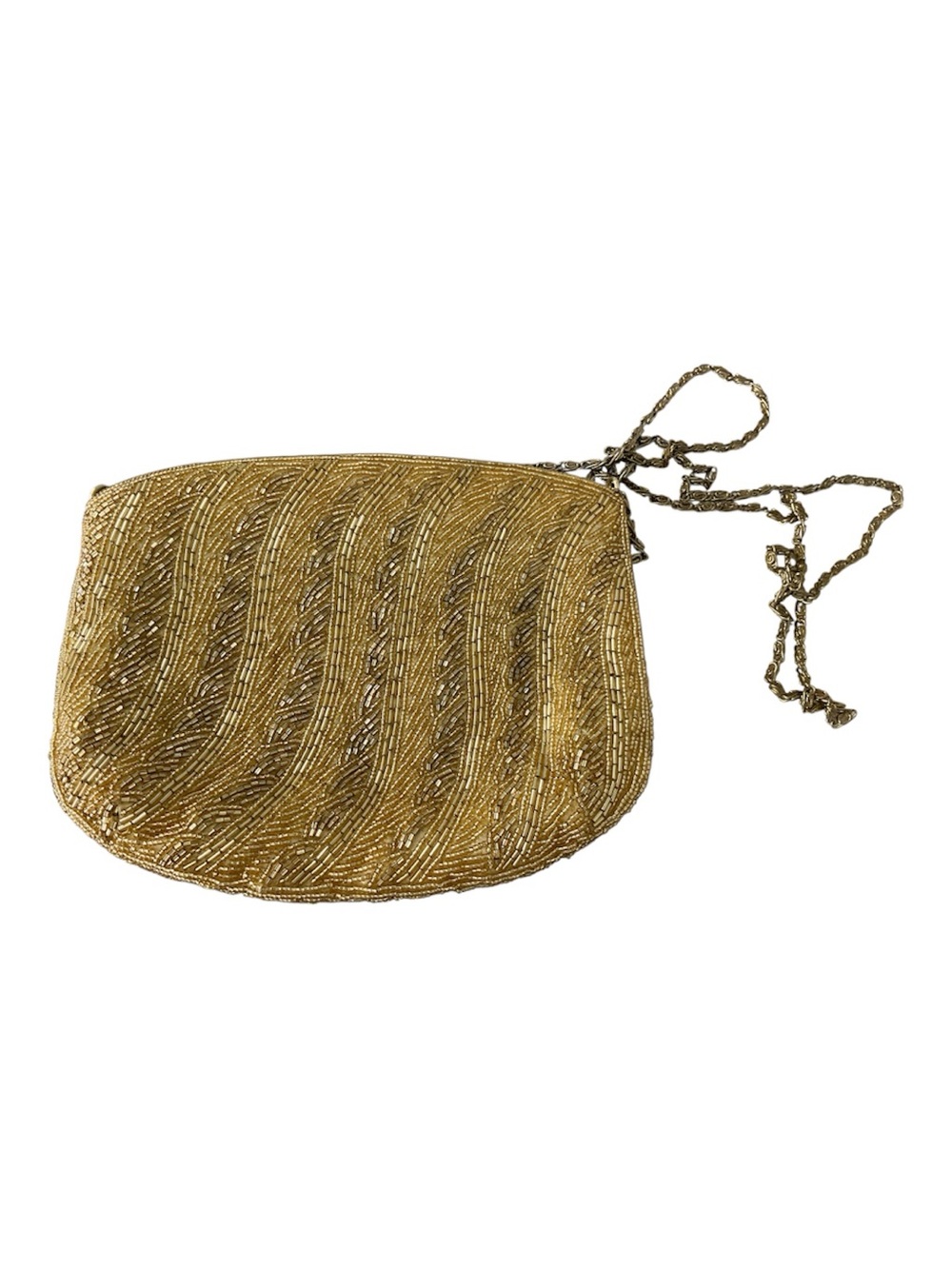 Gold Beaded Mini Crossbody Bag